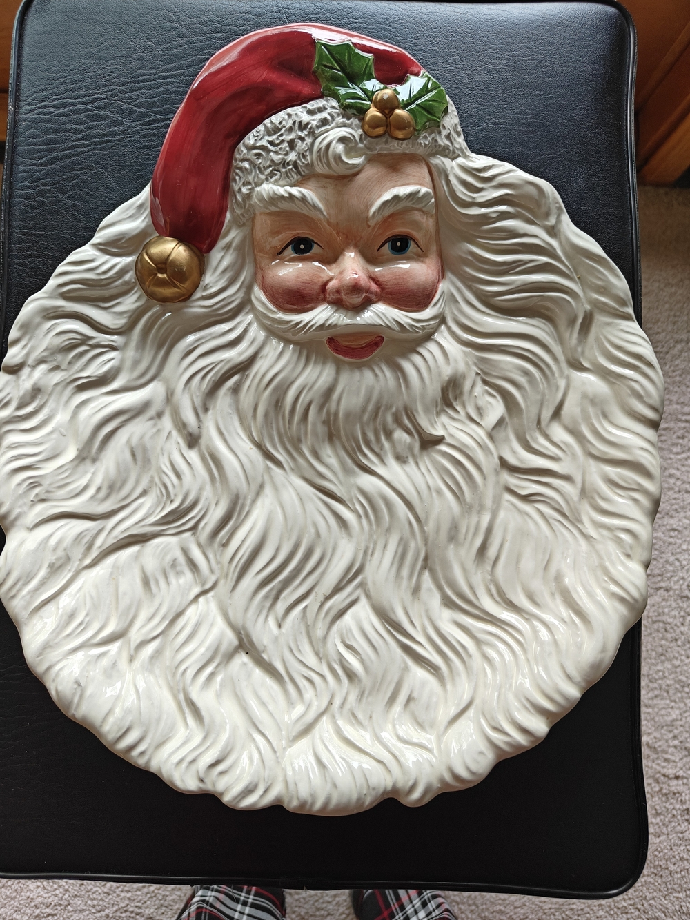 Santa Claus Vintage Ceramic Decorative Face Plate
